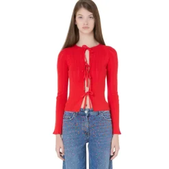 Vivetta Cardigan With Ties-Women Knitwear
