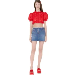 Vivetta Crystal Denim Skirt-Women Skirts