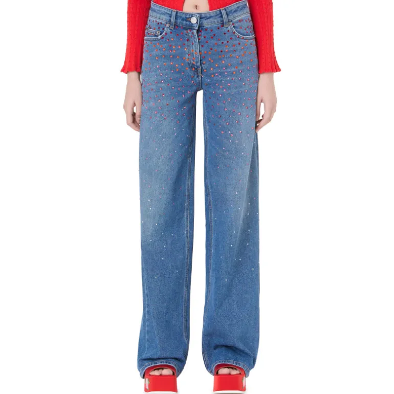 Vivetta Degraded Strass Denim-Women Denim