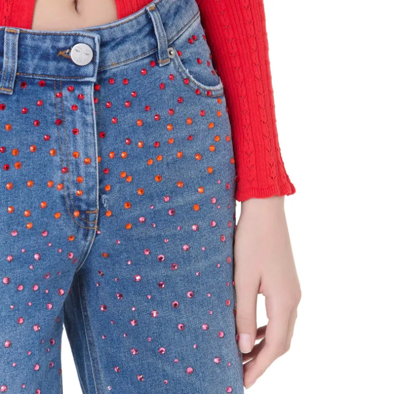 Vivetta Degraded Strass Denim-Women Denim