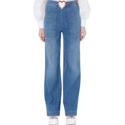 Vivetta Denim Heart Rhinestone-Women Denim