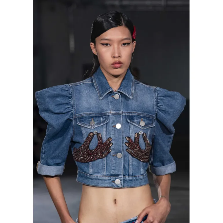 Vivetta Denim Jacket With Hands-Women Outerwear