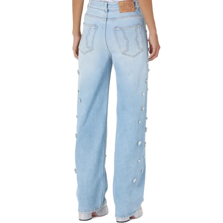Vivetta Denim With Crystal Stones-Women Denim