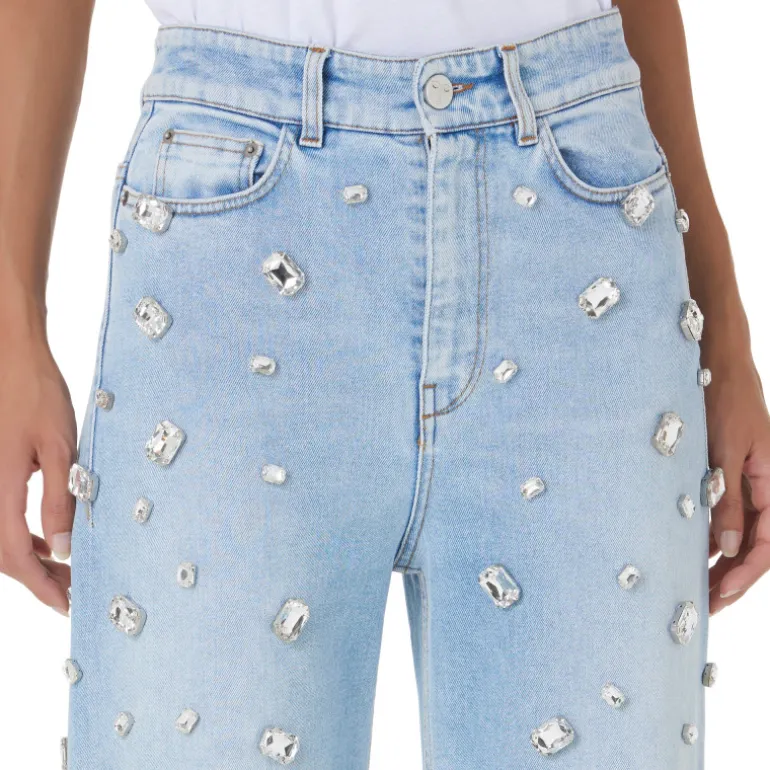Vivetta Denim With Crystal Stones-Women Denim