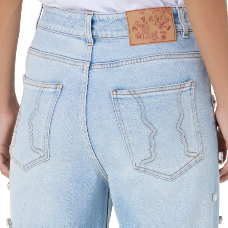 Vivetta Denim With Crystal Stones-Women Denim