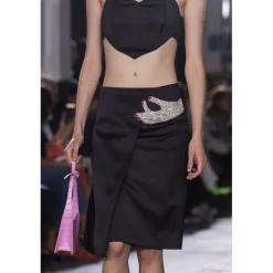 Vivetta Hand Jewel Midi Skirt-Women Skirts