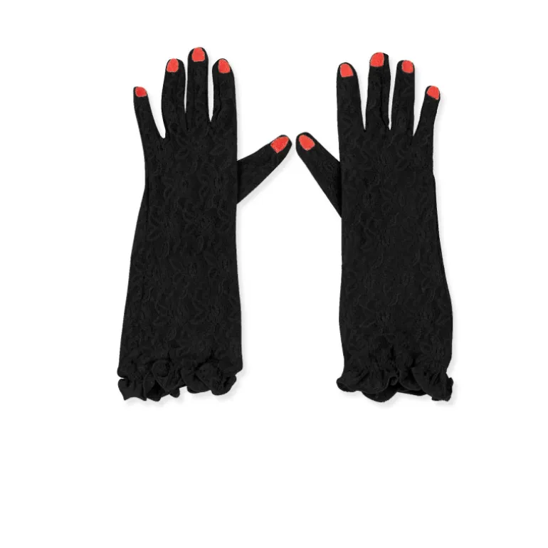 Vivetta Lace Gloves With Embroidered Nails-Women Gloves & Scarves