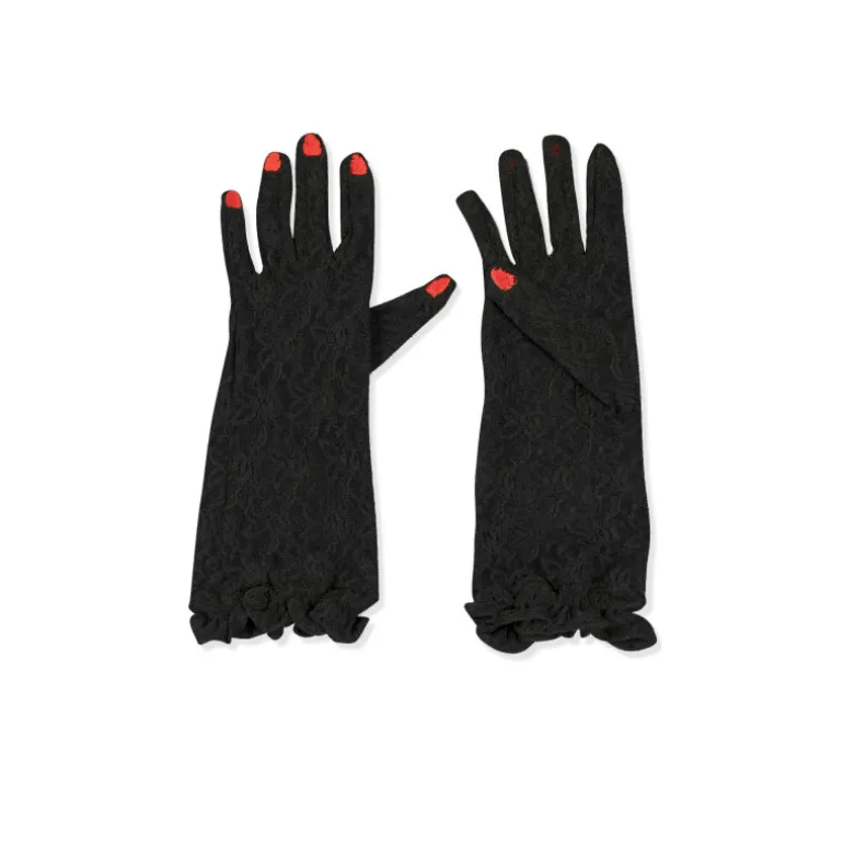 Vivetta Lace Gloves With Embroidered Nails-Women Gloves & Scarves