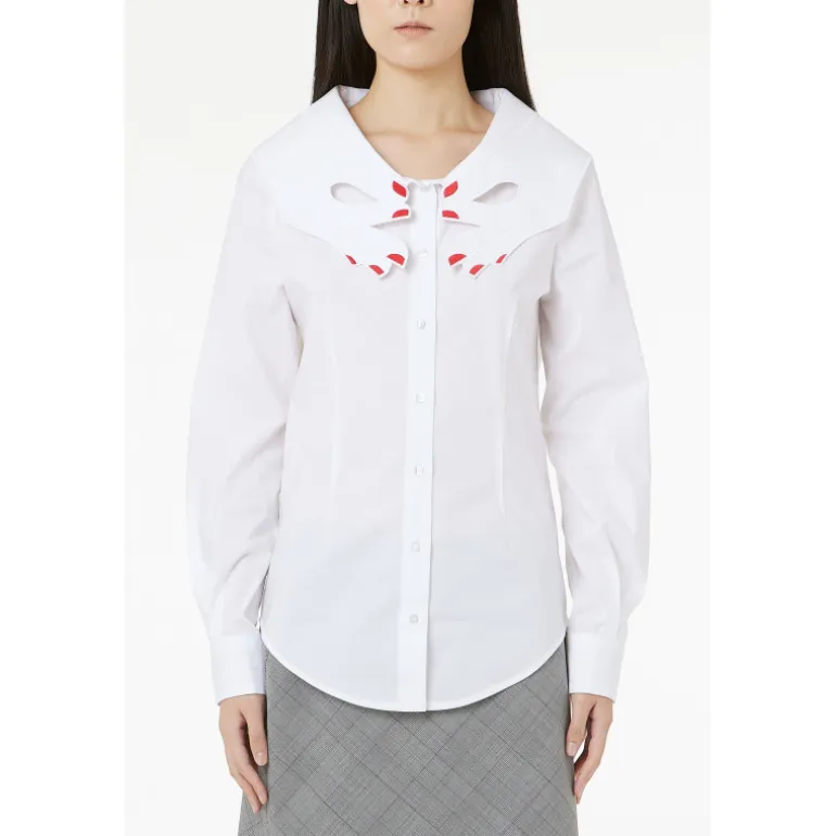 Vivetta Maxi Hand-Collar Shirt-Women Shirts & Tops