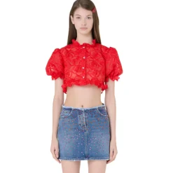 Vivetta Organza Cropped Shirt-Women Shirts & Tops