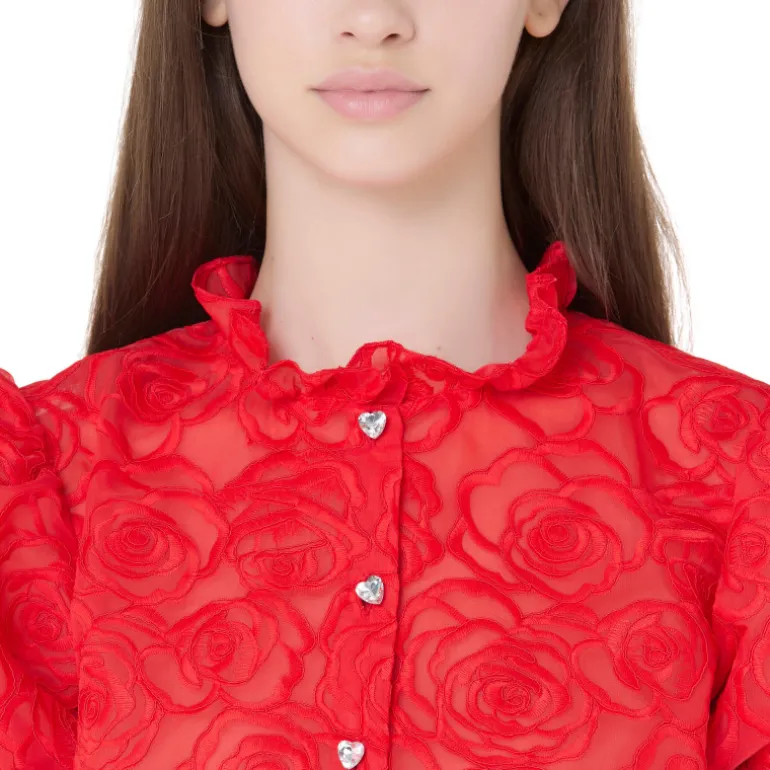 Vivetta Organza Cropped Shirt-Women Shirts & Tops