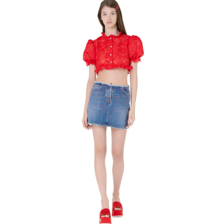 Vivetta Organza Cropped Shirt-Women Shirts & Tops
