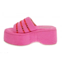Vivetta Platform Slider With Crystals-Women Flip Flops & Sliders