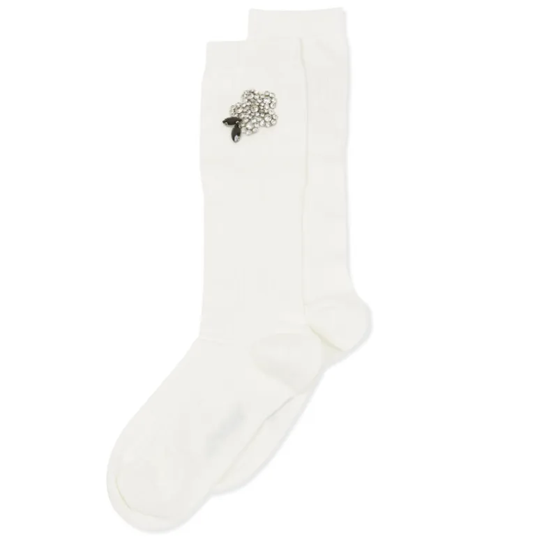 Vivetta Ribbed Socks With Jewel Application-Women Socks