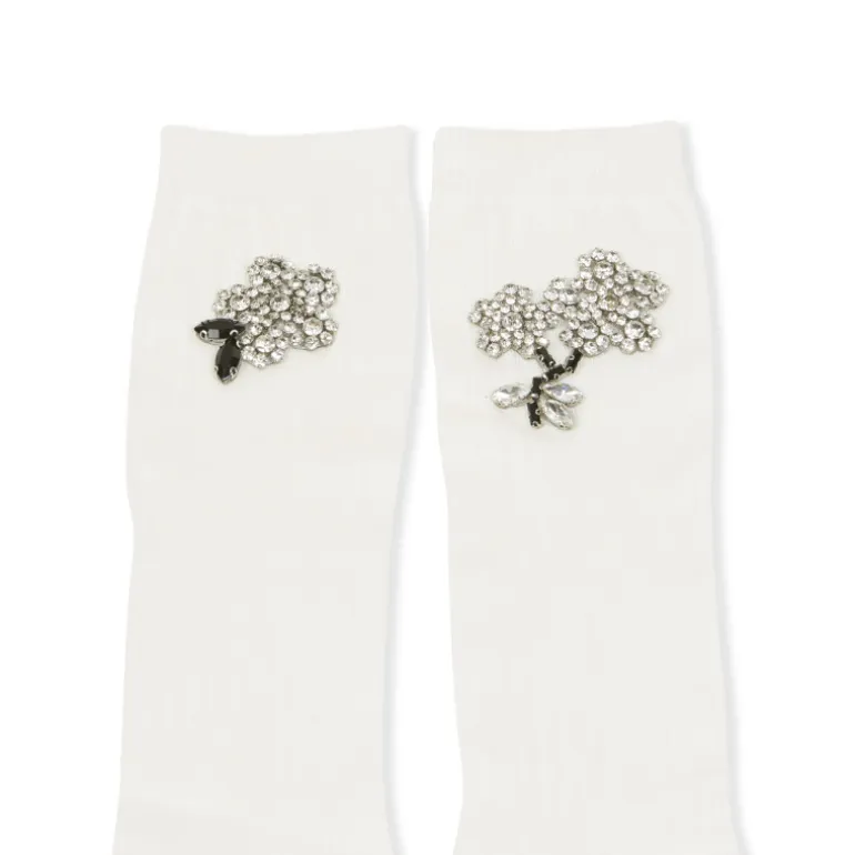 Vivetta Ribbed Socks With Jewel Application-Women Socks