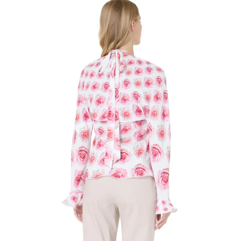 Vivetta Rose Print Blouse-Women Shirts & Tops