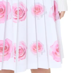 Vivetta Rose Print Pleated Skirt-Women Skirts