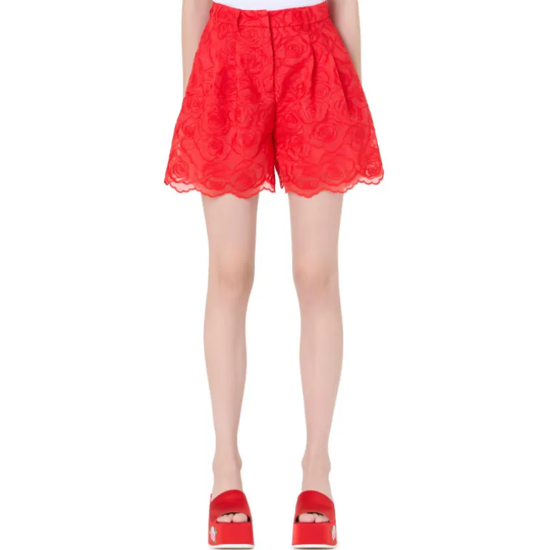 Vivetta Shorts Organza Rose-Women Trousers & Shorts