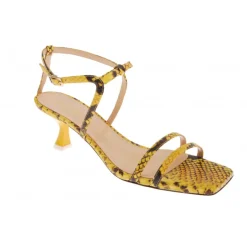 Vivetta Snake-Effect Leather Sandals-Women Sandals