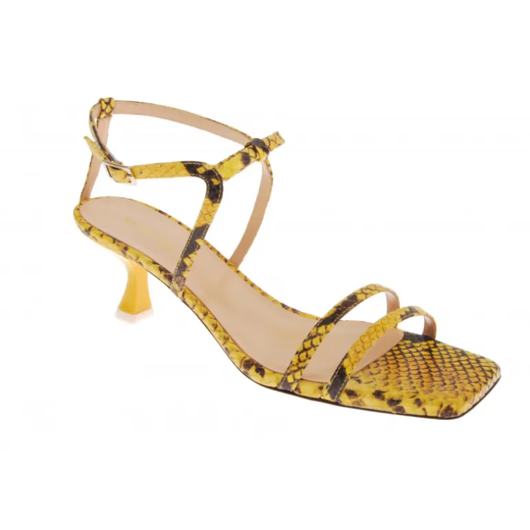 Vivetta Snake-Effect Leather Sandals-Women Sandals