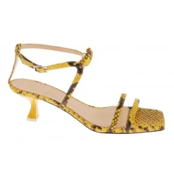 Vivetta Snake-Effect Leather Sandals-Women Sandals
