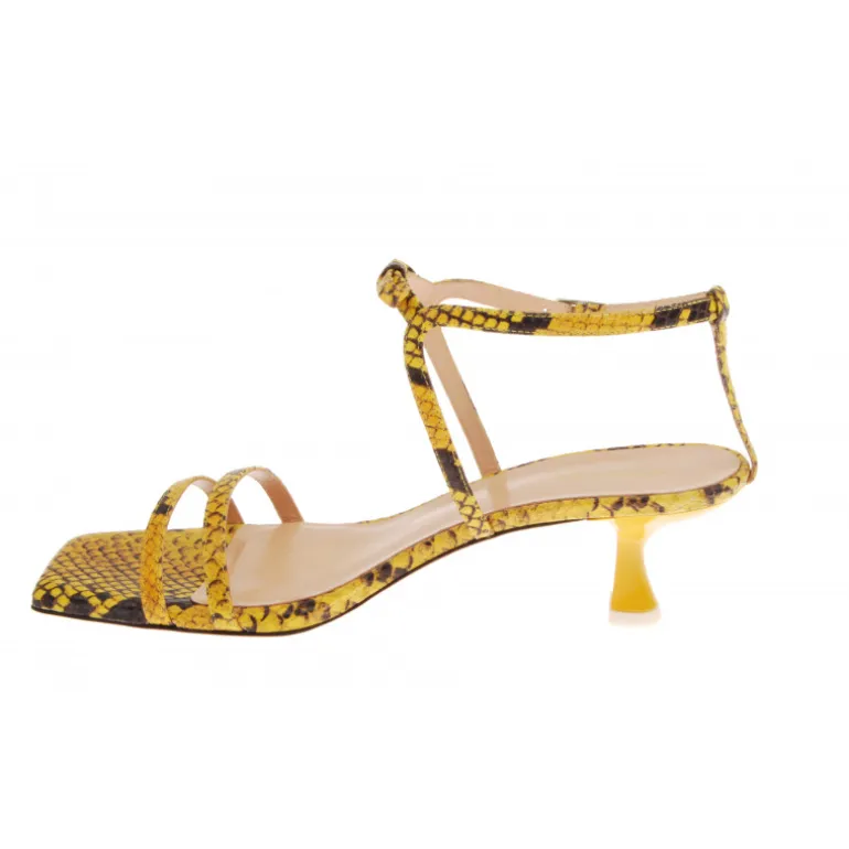 Vivetta Snake-Effect Leather Sandals-Women Sandals