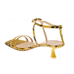Vivetta Snake-Effect Leather Sandals-Women Sandals