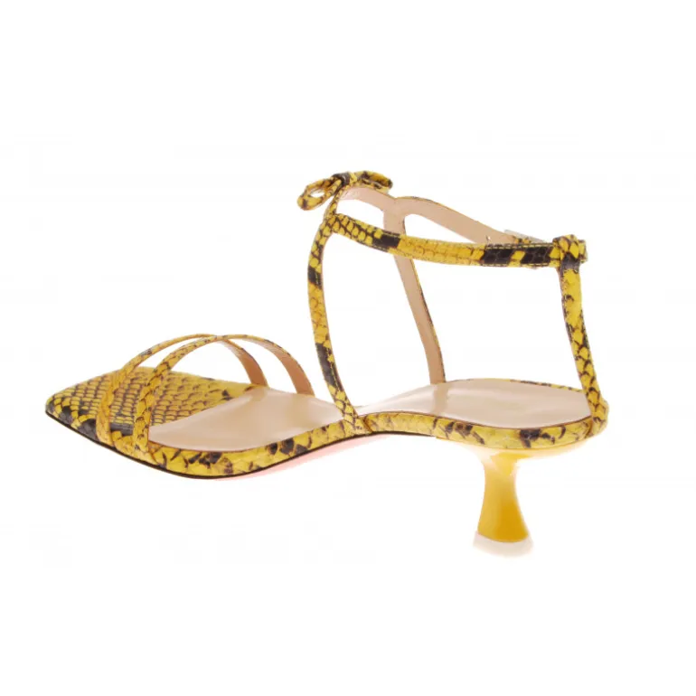 Vivetta Snake-Effect Leather Sandals-Women Sandals